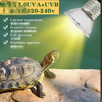 Ampoule chauffante halogène UV en verre écologique 25W 50W 75W UVA UVB 3.0 pour reptiles, lampe de chauffage à spectre complet pour tortues