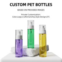 Bouteille de pulvérisation pour toner visage en plastique PET personnalisée OEM ODM, flacon de spray fixateur de maquillage, flacon de brume corporelle avec pompe PP 50ml 100ml