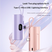 Batterie externe portable 5000 mAh au design élégant avec 2 câbles intégrés, légère et fine, personnalisable avec logo – Offre Spéciale