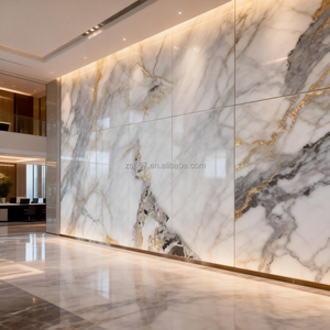 Lastra in PVC ad Alta Densità Effetto Marmo Bianco e Grigio 4mm/5mm/6mm Rivestita UV 4x8 Piedi - Product Image 5