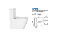 Nouvelle Conception WC Carré à Chasse d'Eau Tornado, Blanc, Monobloc, en Céramique, Sanitaire, pour Salle de Bain