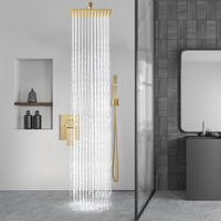Système de douche encastré avec pommeau carré et mitigeur pluie mural, fabriqué à Kaiping