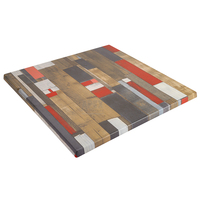Plateau de table rectangulaire en mélamine à texture bois naturel, panneau de table stratifié résistant à la chaleur pour mobilier de jardin extérieur commercial