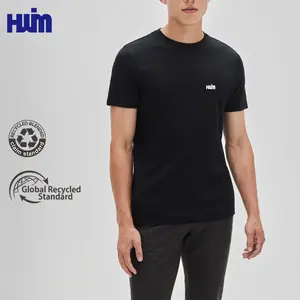 Özel yüksek kalite erkekler lüks ağır boy T Shirt boş boyun 100% organik pamuk sürdürülebilir Tee geri dönüşümlü T Shirt erkekler için