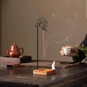 Brûleur d'<span class=keywords><strong>encens</strong></span> inversé en bambou Zen Smoke, écologique, design Bouddha, avec plateau récupérateur <span class=keywords><strong>de</strong></span> cendres pour la méditation et la décoration à domicile - Product Image 1