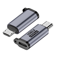 Konektor konverter USB Tipe C betina Ke mikro USB jantan mendukung sinkronisasi Data isi ulang