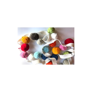 พู่ปอมปอมปอมถักริบบิ้นลูกไม้ผ้าคอตตอนสีขาวทรงเสน่ห์สำหรับงานตัดเย็บการตกแต่งงานฝีมือและการออกแบบสิ่งทอ - Product Image 1