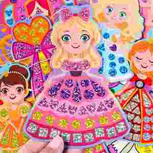 Juego de Manualidades Creativas DIY, Etiquetas de Regalo de Princesa de Moda, Papel Decorativo, Pegatinas de Lámina para Niños y Niñas - Product Image 2