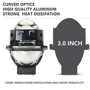 عدسة بروجكتور أمامية ثنائية Led موديل IDISON T6F، مقاس 3 بوصة، تصميم مربع، مصباح أمامي سبوت لايت بقوة 65 وات، 55 وات، 3800 لومن، لون أبيض 6500 كلفن، 5000 كلفن، قطع غيار سيارات - Product Image 2