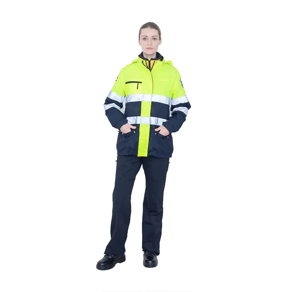 Hi viz Khả năng hiển thị cao phản quang không thấm nước mui xe áo khoác áo khoác an toàn trùm đầu bảo hộ lao động Áo khoác công nhân