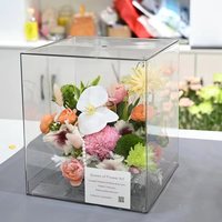Boîte d'emballage de fleurs en acrylique transparent de tailles multiples Boîte cadeau de fleurs éternelles Rose Décoration de mariage