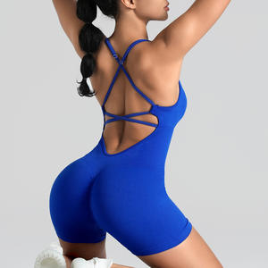 Custom Workout Gym Jumps uit Plus Size Bodysuit Einteiliger Cross Strap Sexy rücken freier Jumps uit Stram pler Frauen Yoga Jumps uit - Product Image 5