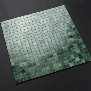 Preço de atacado Casca e Vara Handmade Quadrado Escuro Mosaico Verde Azulejo Para A Decoração De Casa