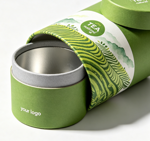 Custom Tea Packaging Paper Tube with Green Design Eco-Friendly Aluminum Foil Lined Cylinder Box for Beverage Storage - Product Image 3