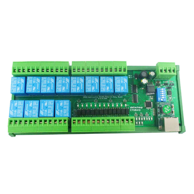 ETD8A12 DC 12V 2 IN1 12Ch Ethernet/RS485 Relay Module Modbus RTU TCP/IP UART Network controller Switch Board