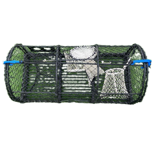Grande cage de pêche au crabe et à l'anguille Matériau en filet HDPE et PE avec pot à crabe à cadre en acier - Product Image 1