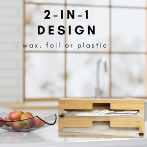 Sacs de <span class=keywords><strong>rangement</strong></span> en bois distributeur de papier plastique distributeur de bambou pour support d'organisation de stockage de cuisine - Product Image 5