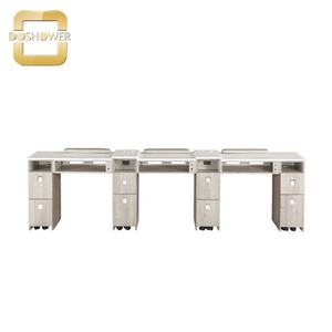 โต๊ะเครื่องเป่าเล็บสามชั้นดีไซน์หรูหราทั้งสองด้านตัวกรอง<span class=keywords><strong>ฝุ่น</strong></span>ที่วางแขนสบายและการจัดเก็บขนาดใหญ่ - Product Image 4