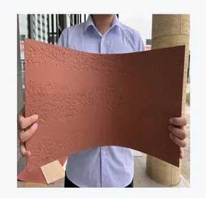 Pannello colore rivestimento parete piastrelle flessibili decorazione flessibile parete travertino pietra rossa sinterizzata 93% quarzo naturale