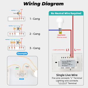 Interruptor táctil estándar estadounidense con panel de vidrio, interruptor de luz inteligente para el hogar, hotel, villa, con protección ignífuga y retardante de llama. - Product Image 3