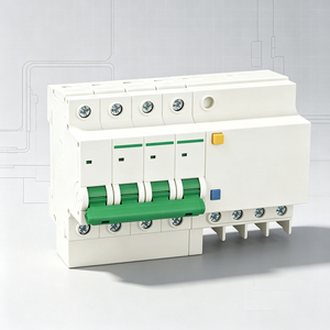 Disjoncteur différentiel 4 pôles AC RCBO 63A 400V certifié CE avec capacité de coupure de 6kA pour usage industriel - Product Image 1