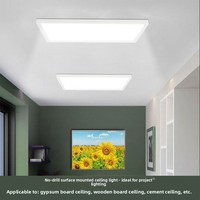 Plafonnier LED en aluminium à montage en surface 600x600, grille, design minimaliste carré pour bureaux