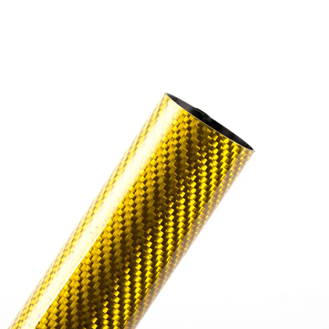Altın özel renk karbon boru toptan karbon Fiber 3K dimi parlak tüp