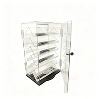 Vitrine rotative en acrylique pour couteaux, transparente, verrouillable, 6 niveaux, pour couteaux de collection
