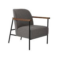 Fauteuil lounge en tissu ultra confortable avec structure métallique robuste, chaise individuelle pour les espaces commerciaux et hôteliers