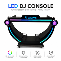 Cabine DJ mobile avec éclairage LED, mur de fond vidéo modulaire portable et pleine couleur pour scène de club, fête et événement