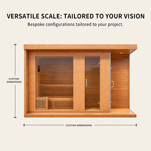 Sauna extérieur moderne Ploutara, alimenté par prise électrique, écologique, pour 4 à 6 personnes, en cèdre canadien, <span class=keywords><strong>hybride</strong></span> infrarouge électrique, pour jardin ou villa - Product Image 4