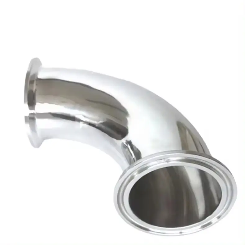 RTS Manufacturer price SS304 316L sanitary elbow, pipe fittings 90 degree elbow, stainless steel 90 degree quick clamp elbow