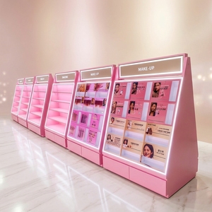<span class=keywords><strong>Vitrine</strong></span> cosmétique moderne pour salon de beauté, meuble de présentation personnalisé avec éclairage LED couleur, mobilier de magasin de soins de la peau, solution complète d'aménagement. - Product Image 1