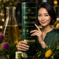 Comprimés effervescents de Chardon-Marie + Artichaut - Soutien Hépatique Saveur Orange-Citron 20 Comprimés Sans Sucre OEM/ODM Marque Privée