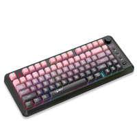 L400 Triple-mode for BT Wireless Membrane Keyboard Gradient Keycaps 81-key Rechargeable Vibrant Waterproof Light Mixing Gaming