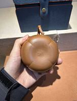 Teko Teh Zisha Bentuk Labu dengan Tutup Berkualitas Tinggi, Terbuat dari Tanah Liat Duan Alami 200cc, Tradisional Cina, Tahan Lama, Asli Yixing, Motif Bunga