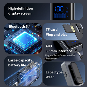 新型2in1 Bluetooth 5.4オーディオ送受信機 ステレオサウンド TFカード ワイヤレスTXオーディオアダプター LEDディスプレイオーディオアダプター - Product Image 3