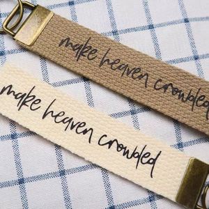 Personalized Simple Fashion Double-Sided Printed Keychain Webbed Pure Cotton Fabric Nylon Hanging Buckle Embroidery Key <b>Rope</b> - Product Image 2