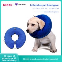 Collier de récupération gonflable souple en U pour animaux de compagnie, faible MOQ, cône anti-léchage en peluche pour chats et chiens après chirurgie, OEM, plusieurs couleurs