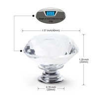 Poignée de tiroir de meuble réglable en chrome et or avec cristaux, 30 mm et 40 mm, pour commodes, usage extérieur et hôtelier