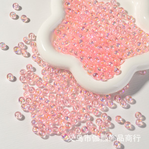 Laser Iridescent 8mm Round <b>Beads</b> Transparent Ab Color Plastic Resin <b>For</b> <b>Bracelet</b> Making Jewelry Accessories - Product Image 3