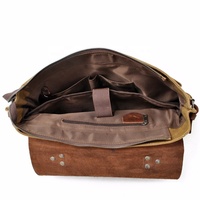Custom Waterproof Men's Crossbody Messenger Computer Laptop Bag Vintage Heavy Duty Waxed Canvas