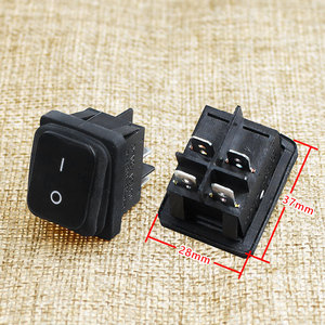 Interrupteur à bascule Yuanyi KCD4 16A 4 broches marche/arrêt 250V étanche noir - Product Image 1