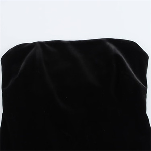 TAOP & ZA 여성 의류 2024 가을 새로운 작은 원피스 블랙 스트레이트 칼라 튜브 탑 짧은 원피스 9992185 - Product Image 3