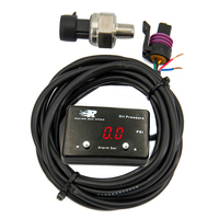 Manomètre de pression d'huile numérique électronique universel avec capteur rouge, capteur 1/8 NPT, alarme haute pression (max 16 bars)