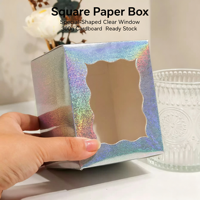 Nouvelles boîtes rigides créatives avec fenêtre visible, en kraft couleur laser, transparentes UV, faites à la main, pour bougies, bonbons, cadeaux de mariage