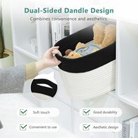 Panier de rangement en corde de coton, organiseur de bureau, boîte de rangement pour jouets, en tissu, multifonctionnel, pliable, grande capacité, modèle