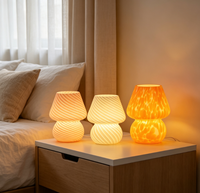 Lampe de table en verre à brancher, lampe vintage en forme de champignon, lampe de chevet pour chambre à coucher, lampe de nuit pour l'étude