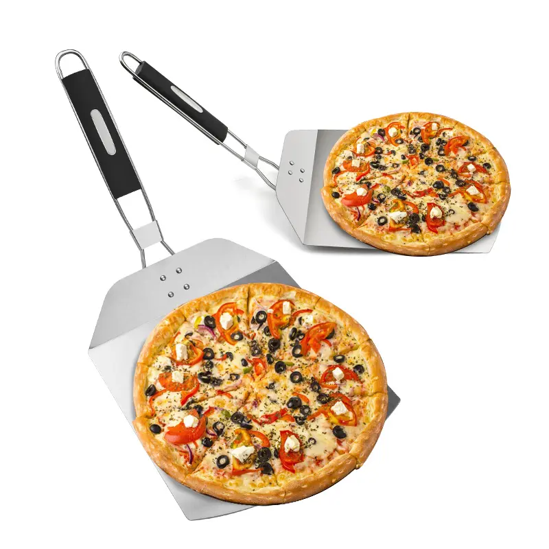 12Inch Pizza Baking Tools Stainless Steel Pizza Shovel With Plastic Handle Collapsible Kitchen Accessories