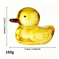 Figuras de Pato de Cristal Amarillo Hechas a Mano, Ecológicas, Coleccionables, Decoración para el Hogar, Mini Mamá e Hijos, Juego de 4 Piezas